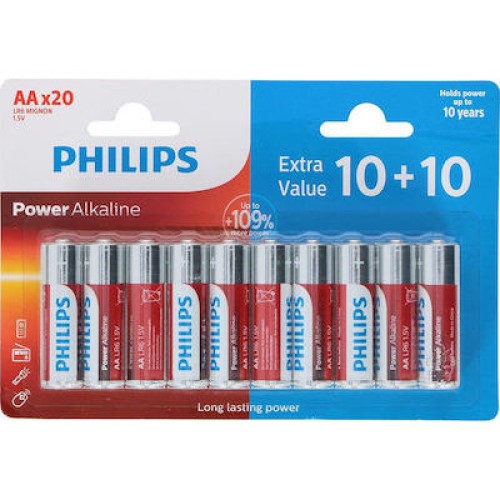 ΜΠΑΤΑΡΙΑ ΑΛΚΑΛ PHILIPS LR6P20BP/GRS (6959033841019) AA/10+10ΤΜΧ